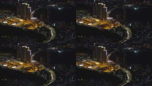 深圳市罗湖区罗沙路夜景车流高清在线视频素材下载