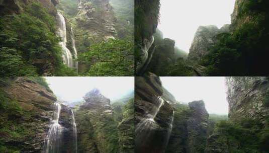 庐山三叠泉自然风光实拍视频高清在线视频素材下载