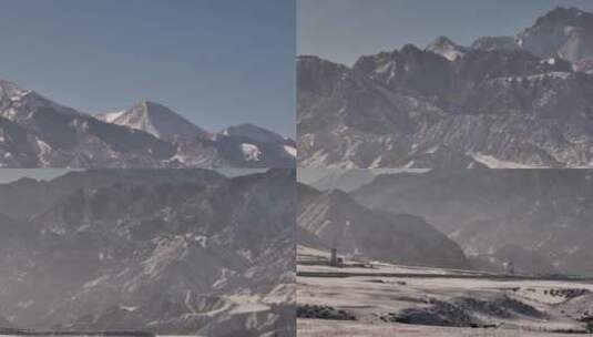 冬季独山子大峡谷航拍高清在线视频素材下载