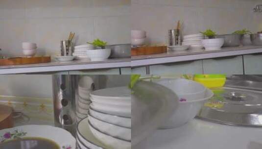 农村厨房厨具餐具高清在线视频素材下载