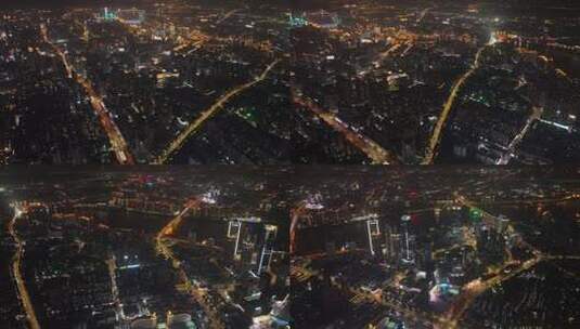 福州夜景航拍360度旋转拍摄城市风光夜景高清在线视频素材下载