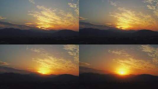 山峰日出延时丁达尔光早晨阳光穿过云朵早霞高清在线视频素材下载