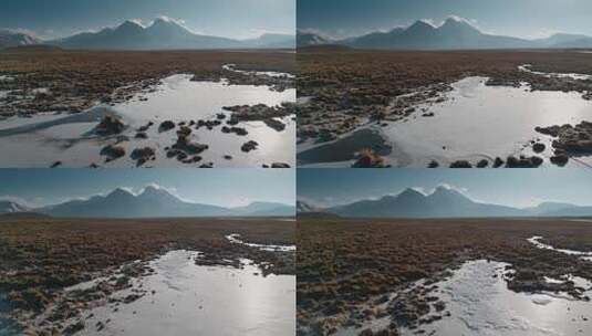 西藏旅游风光高原冻土冰河高清在线视频素材下载