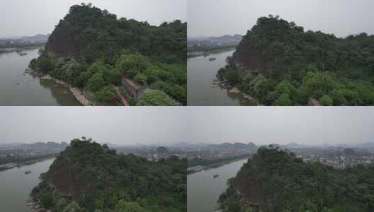 广西桂林叠彩山景区航拍高清在线视频素材下载