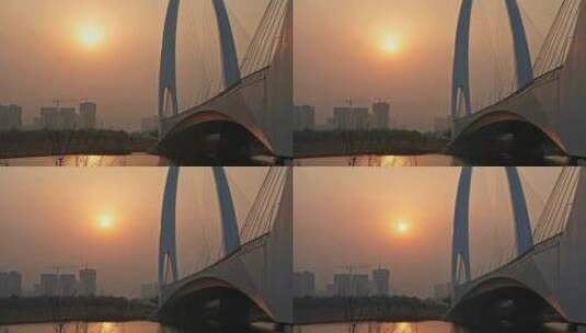 首钢桥日落高清在线视频素材下载