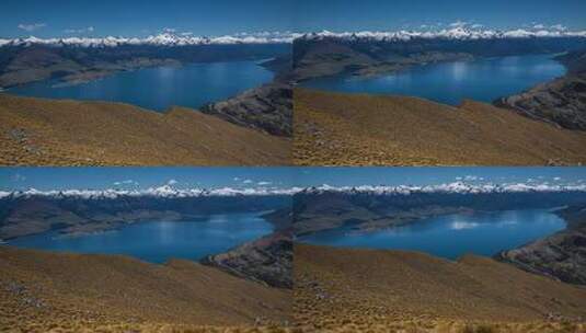 延时拍摄雪山下湖泊高清在线视频素材下载