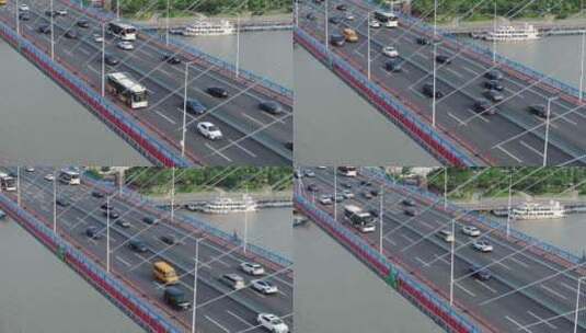 大桥路面上车辆行驶-升格慢动作高清在线视频素材下载