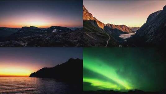 4K超清延时，挪威的山与河高清在线视频素材下载