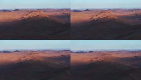 新疆库木塔格沙漠日出航拍高清在线视频素材下载