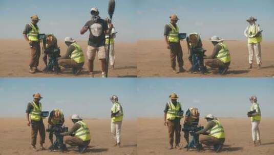 沙漠中的摄制组高清在线视频素材下载