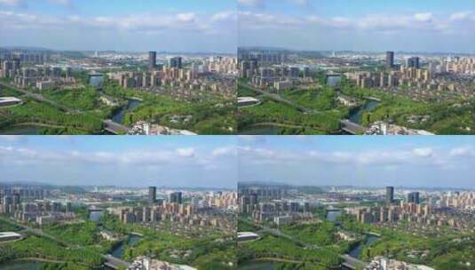 原创拍摄德清县城市风光延时蓝天白云高清在线视频素材下载
