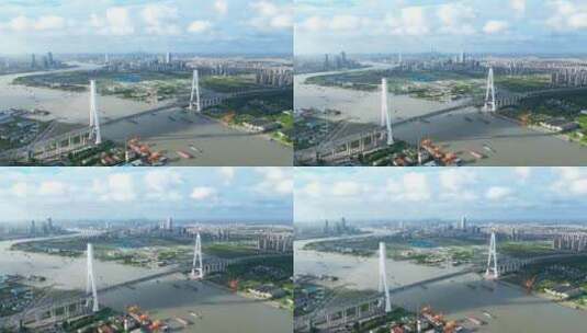 上海徐浦大桥风景航拍高清在线视频素材下载