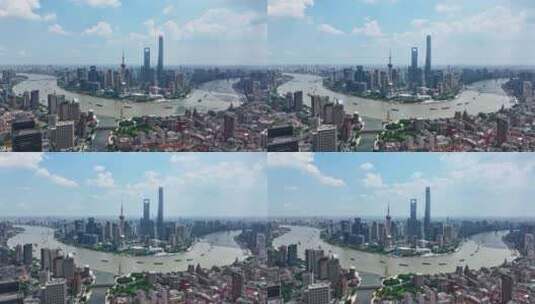 航拍上海陆家嘴建筑高清在线视频素材下载
