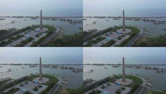 安徽省合肥市渡江战役胜利之塔航拍高清在线视频素材下载