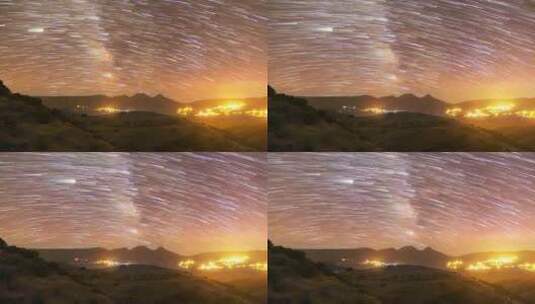 山地星空银河风光夏季延时摄影高清在线视频素材下载