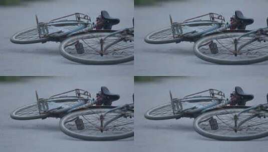摔倒的自行车高清在线视频素材下载