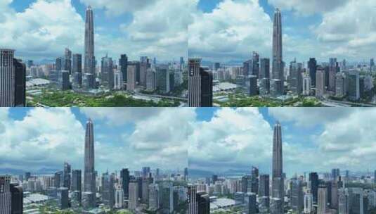 航拍深圳地标天际线平安金融中心摩天大楼高清在线视频素材下载