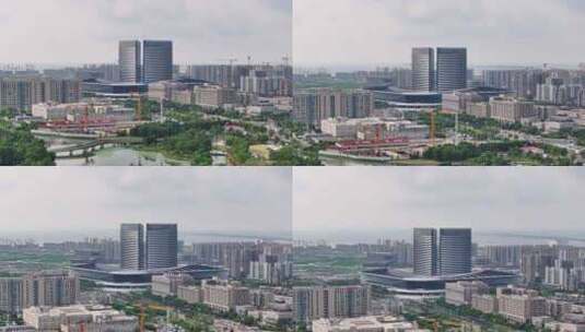 临港中心 浦东发展 滴水湖 上海地标 建设高清在线视频素材下载