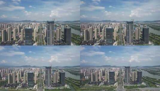 福建漳州城市建设财富中心航拍高清在线视频素材下载