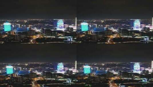 江苏无锡城市夜景竖屏航拍高清在线视频素材下载