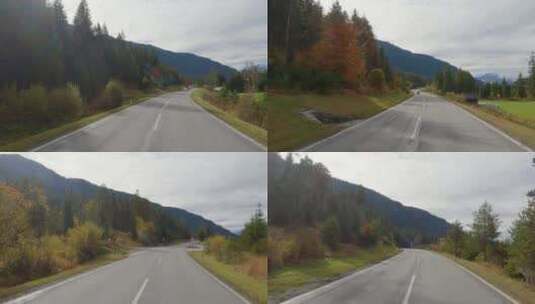 在阿尔卑斯山的路上开车高清在线视频素材下载