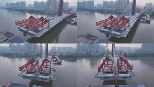 中国广东省广州市广佛大桥高清在线视频素材下载
