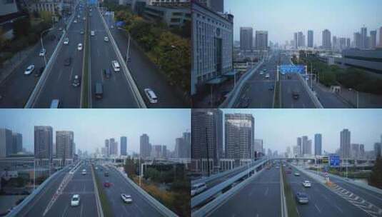 武汉汉阳龙阳大道二环线航拍高清在线视频素材下载
