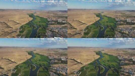 新疆富蕴县额尔齐斯河河谷高清在线视频素材下载