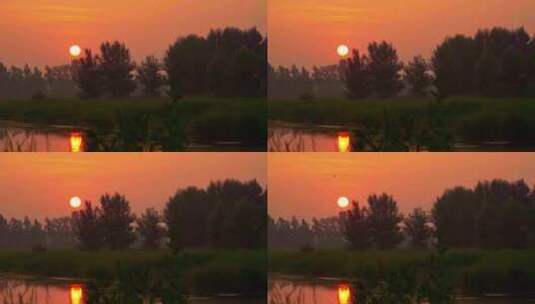 湖面日出日落黄昏唯美慢镜头1高清在线视频素材下载