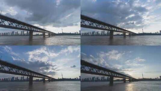【延时】武汉长江大桥05高清在线视频素材下载