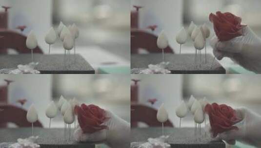 翻糖蛋糕 玫瑰花高清在线视频素材下载