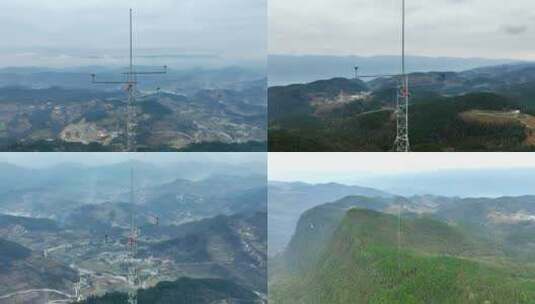 风电测风塔新能源风电山区高山高清在线视频素材下载