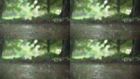 下雨溅起水花水滴春天高清在线视频素材下载