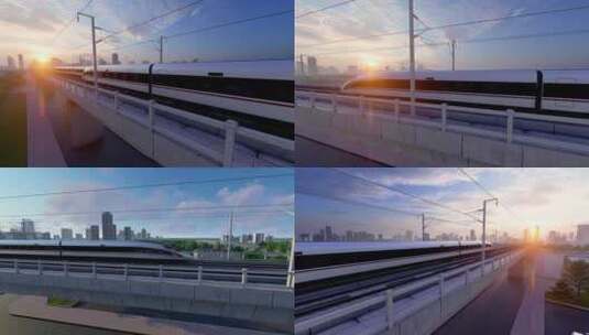 高铁高速行驶高清在线视频素材下载