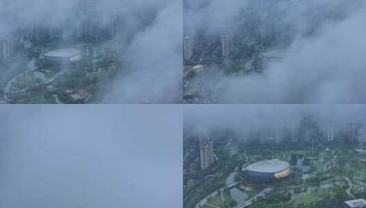 杭州航拍-城北亚运公园（穿云）高清在线视频素材下载