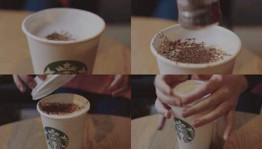 星巴克制作咖啡高清在线视频素材下载
