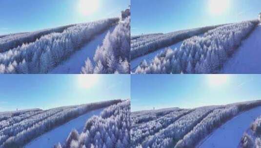 梦幻滑雪场航拍高清在线视频素材下载