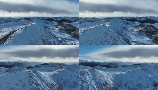 川藏线318国道色季拉山垭口周围的雪山高清在线视频素材下载