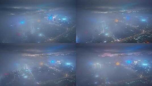 杭州钱江新城风起云涌航拍延时高清在线视频素材下载