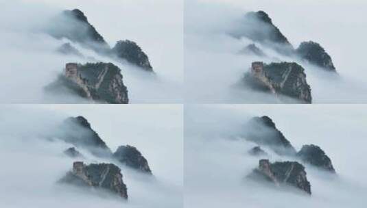 中国万里长城云海云雾缭绕气势磅礴高清在线视频素材下载