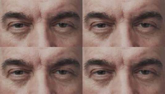 高加索成年男子的肖像，老脸和英俊的眼睛看高清在线视频素材下载