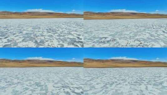 航拍甘南尕海湖冰封湖面风光高清在线视频素材下载