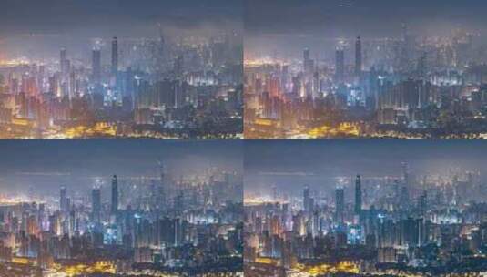 深圳城市灯光夜景延时高清在线视频素材下载
