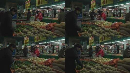 超市里买菜的人群高清在线视频素材下载