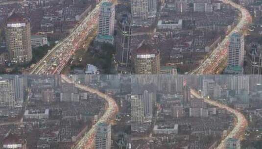 航拍上海高架  城市风光高清在线视频素材下载