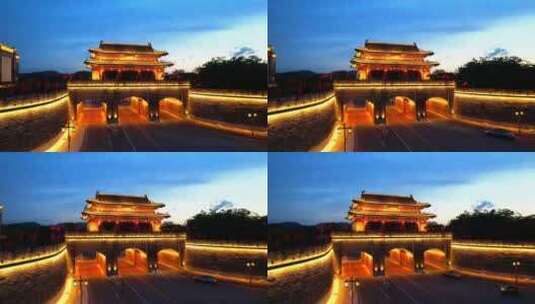 惠州朝京门夜景航拍 高清在线视频素材下载