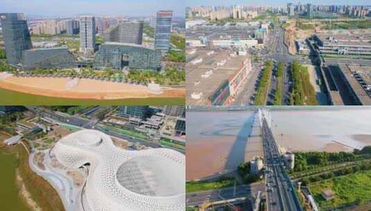 杭州钱塘新区延时风景视频素材合集高清在线视频素材下载