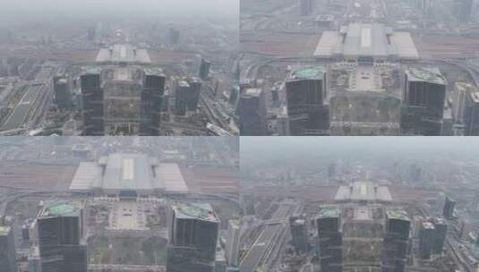 郑州东区高楼林立东站变焦高清在线视频素材下载