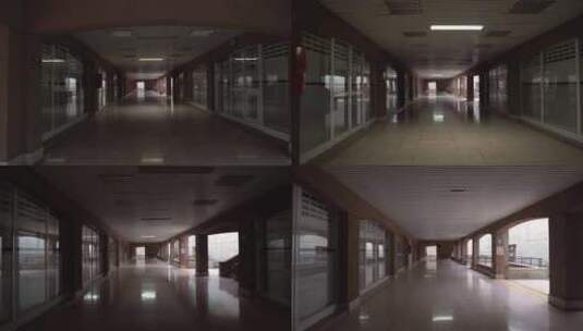 无人的底下商场灯光闪烁高清在线视频素材下载