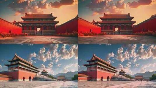 中国祖国故宫北京城市地标ai首都素材原创高清在线视频素材下载